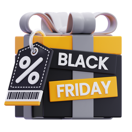 Black Friday Discount Gift Box  3D Icon