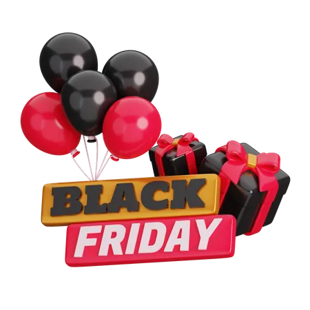 Sexta-feira negra e balão  3D Icon