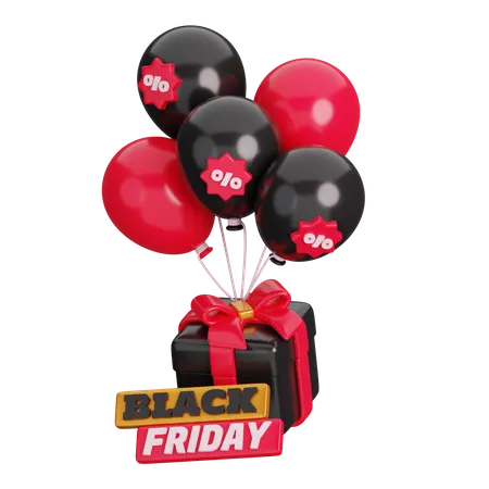 Sexta-feira Negra e Balões  3D Icon