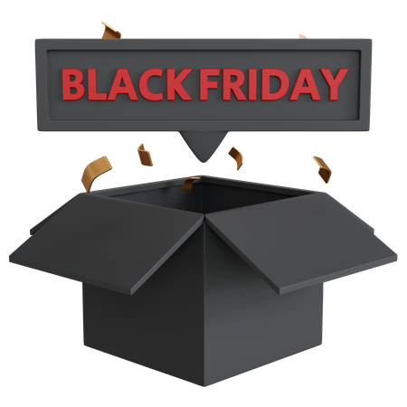 Black Friday Einkaufsbox  3D Icon