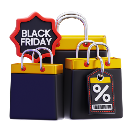 Einkaufstasche am Black Friday  3D Icon