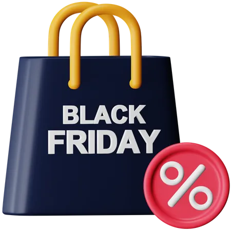 Einkaufstasche am Black Friday  3D Icon