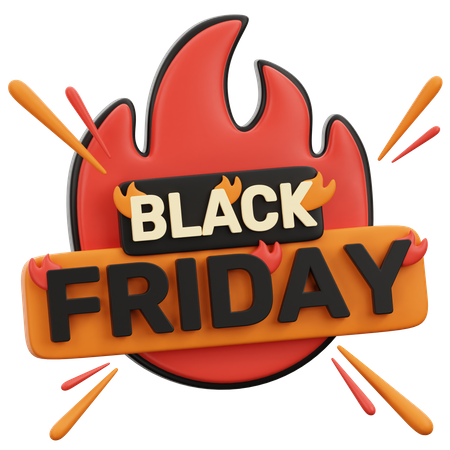 Black Friday Fire  3D Icon