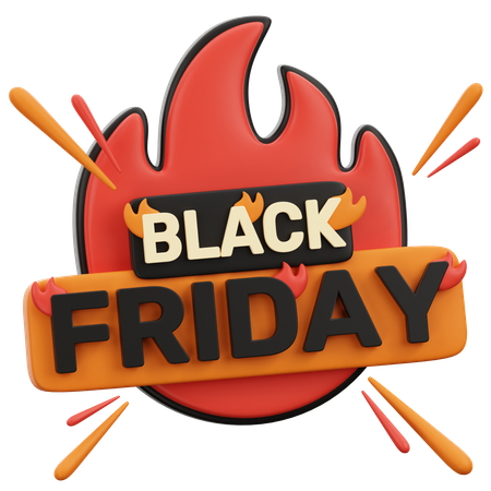 Black Friday Fire 3D Icon
