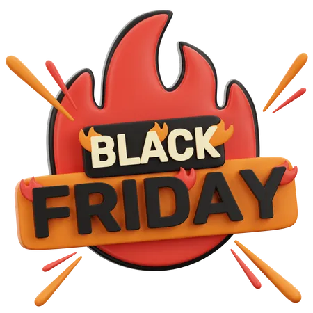 Black Friday Fire  3D Icon