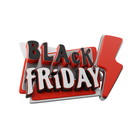 Black Friday Flash Sale 3D Illustration