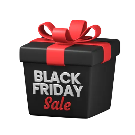 Black Friday Sale Gift Box Present Reward Social Media Promotion 3 D Icon Illustration Design 3D Icon