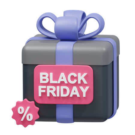 Black Friday Gift Box  3D Icon