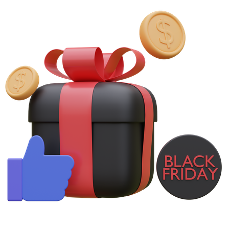 Black Friday Gift Box  3D Icon