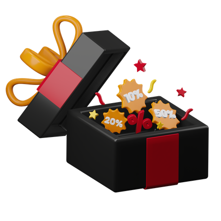 Black Friday Gift Box  3D Illustration