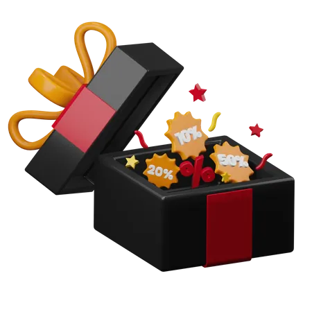 Black Friday Gift Box  3D Illustration