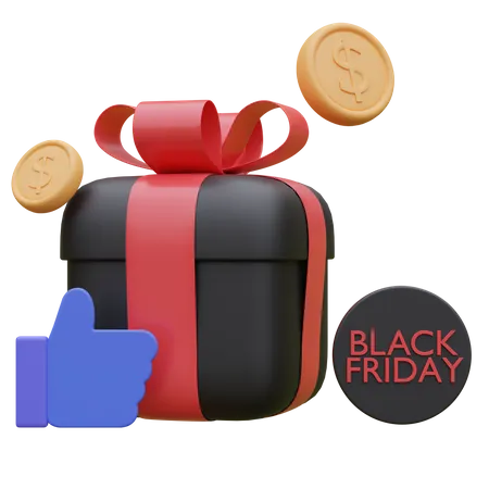 Black Friday Gift Box  3D Icon