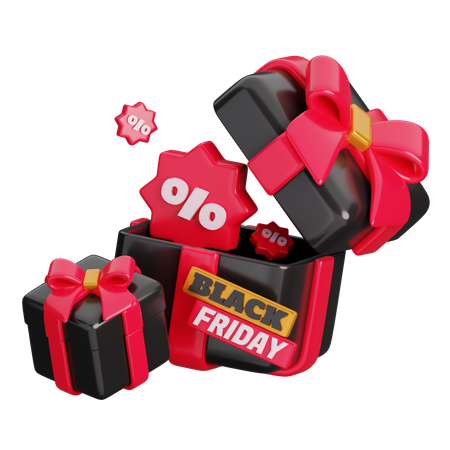 Black Friday Gift Boxes  3D Icon