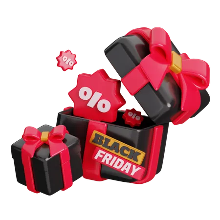 Black Friday Gift Boxes  3D Icon