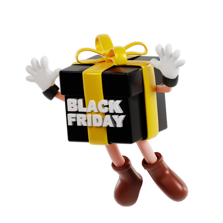 Black Friday Gift Character  3D Illustration