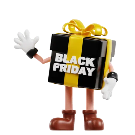 Black Friday Gift Character Weaving Hand  3D Illustration