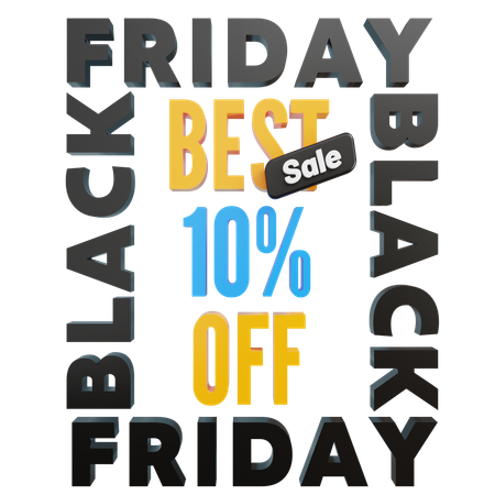 Grande liquidação de black friday 10%  3D Icon