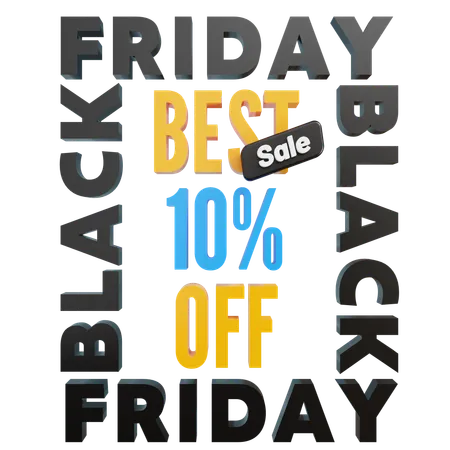 Grande liquidação de black friday 10%  3D Icon