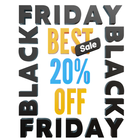 Grande liquidação de black friday 20%  3D Icon