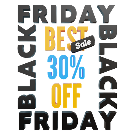 Grande liquidação de black friday 30%  3D Icon