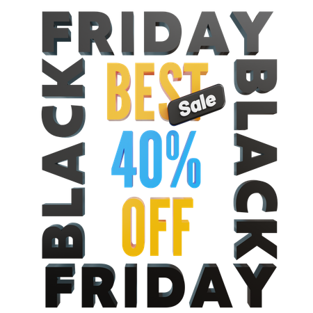 Grande liquidação de black friday 40%  3D Icon