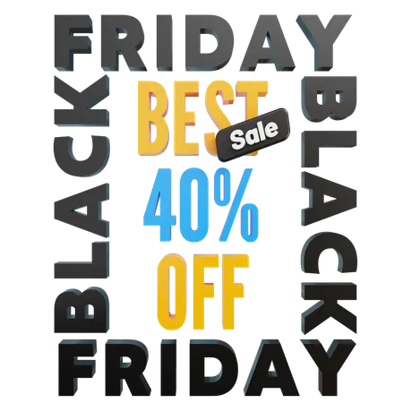 Grande liquidação de black friday 40%  3D Icon