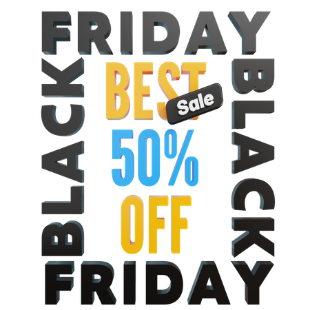 Grande liquidação de black friday 50%  3D Icon