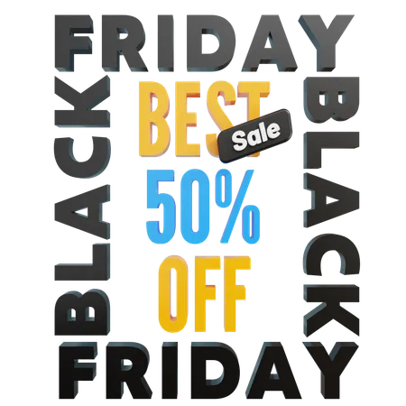 Grande liquidação de black friday 50%  3D Icon