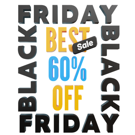 Grande liquidação de black friday 60%  3D Icon