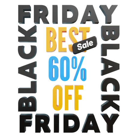 Grande liquidação de black friday 60%  3D Icon