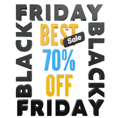 Grande liquidação de black friday 70%  3D Icon