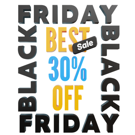 Großer Ausverkauf am Black Friday – 30 %  3D Icon