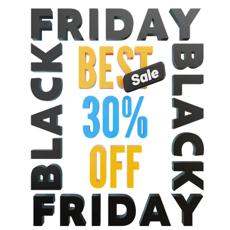 Großer Ausverkauf am Black Friday – 30 %  3D Icon