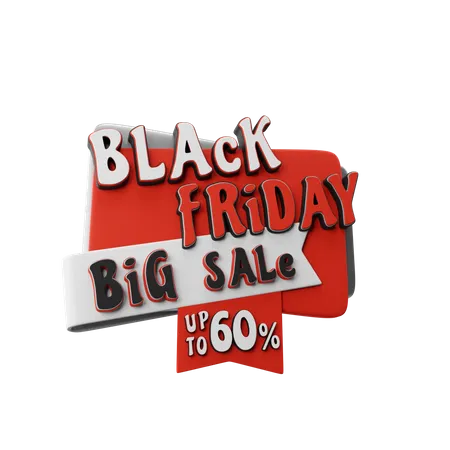 Großer Ausverkauf am Black Friday  3D Illustration