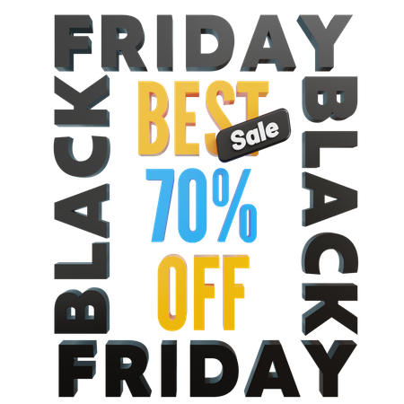 Großer Ausverkauf am Black Friday -70 %  3D Icon