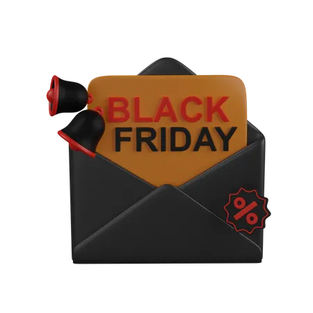 Black Friday Letter  3D Icon