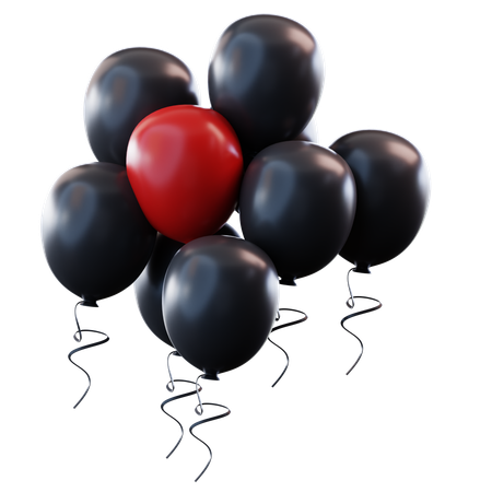 Schwarze Freitagsballons  3D Icon