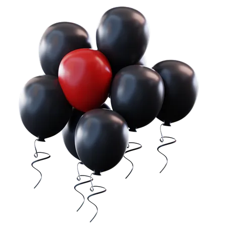 Schwarze Freitagsballons  3D Icon