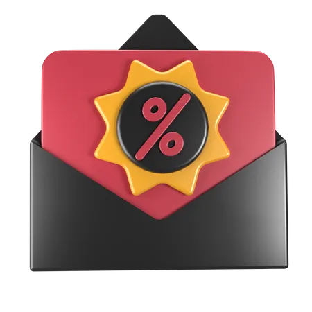 Black Friday Mail  3D Icon