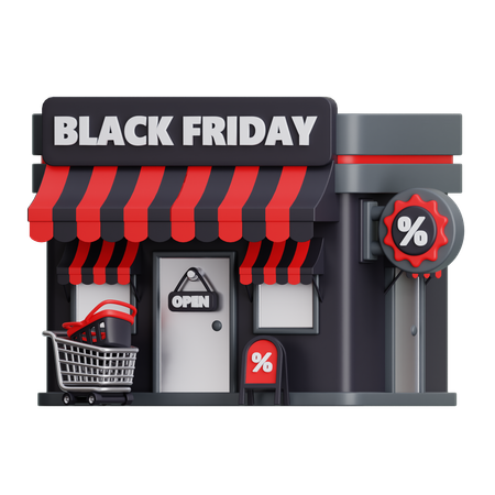 Black Friday Market  3D Icon