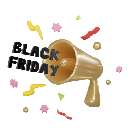 Announcing Black Friday Sale With A Megaphone 3 D Icon 3D Icon