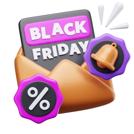 Notificação de massagem black friday  3D Icon