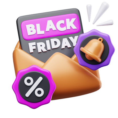 Black Friday Massege Notification  3D Icon