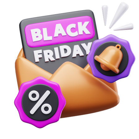 Black Friday Massege Notification  3D Icon