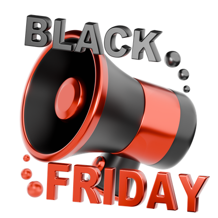 Black Friday Megaphone  3D Icon