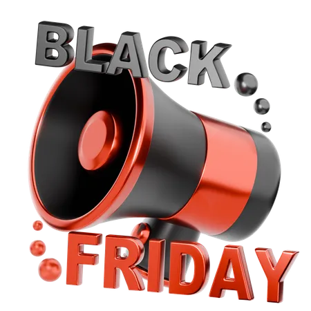 Black Friday Megaphone  3D Icon