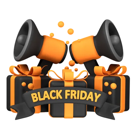 Black Friday Megaphone Promotion  3D Icon