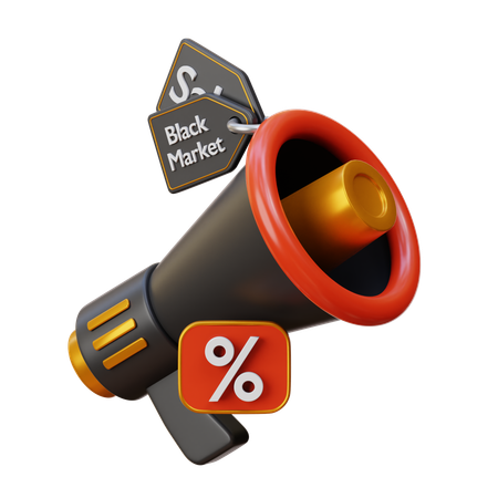 Black Friday Megaphone Promotion  3D Icon
