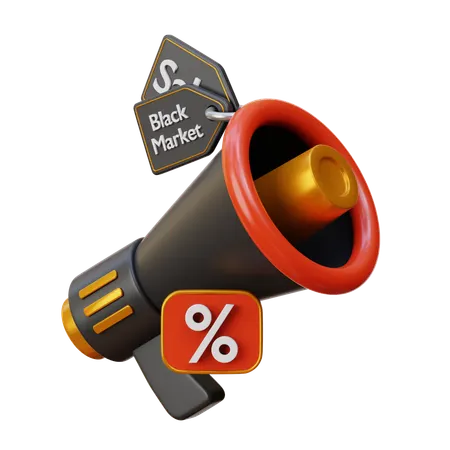 Black Friday Megaphone Promotion  3D Icon