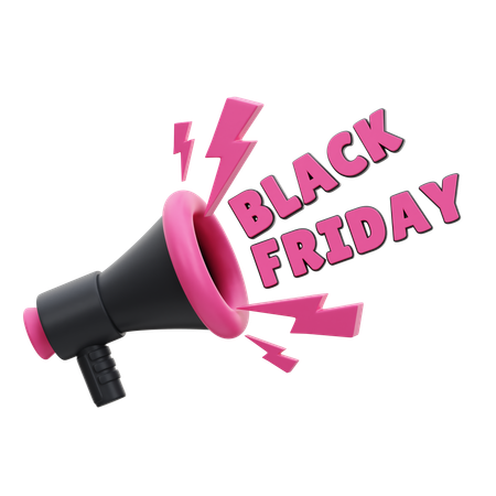 Black Friday Megaphone Promotion  3D Icon